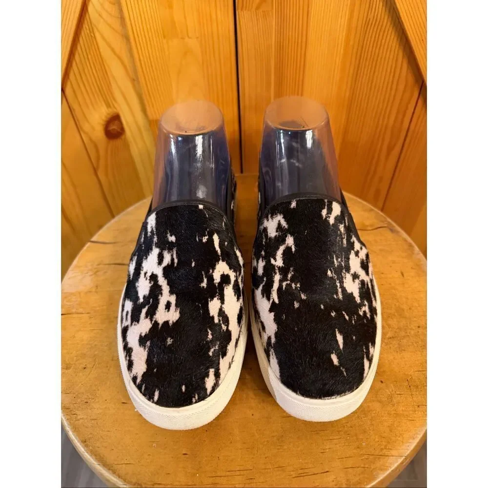 Vince Blair Calf Hair Printed Slip On Sneakers Size 7M